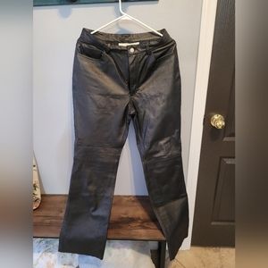 Newport News black leather pants size 12